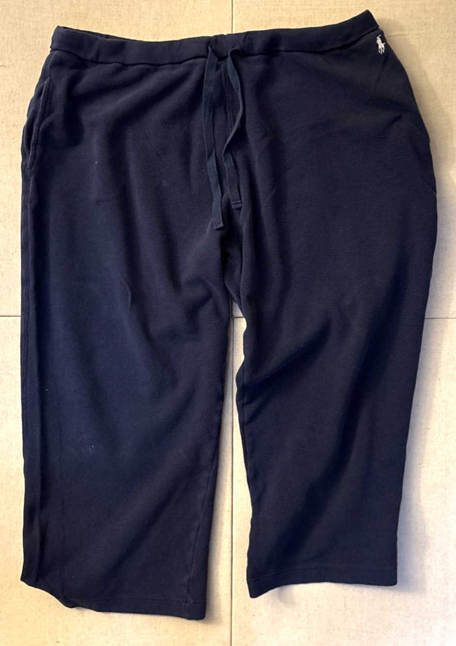 Polo Ralph Lauren Mens Navy Blue Waffle Knit Thermal Lounge Pajama Pants Small